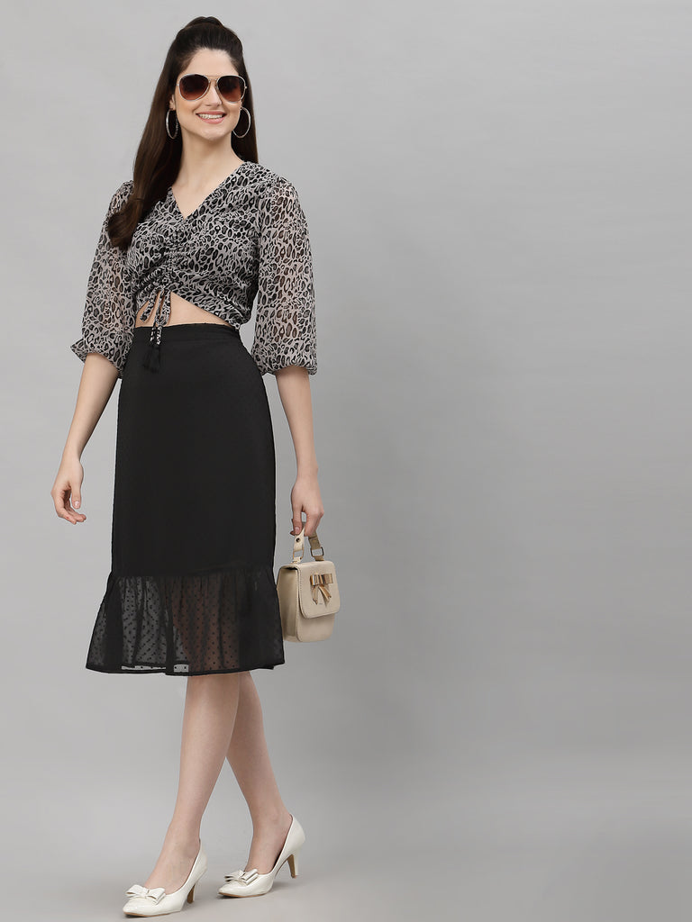 neudis-women-black-chiffon-self-design-a-line-midi-skirt