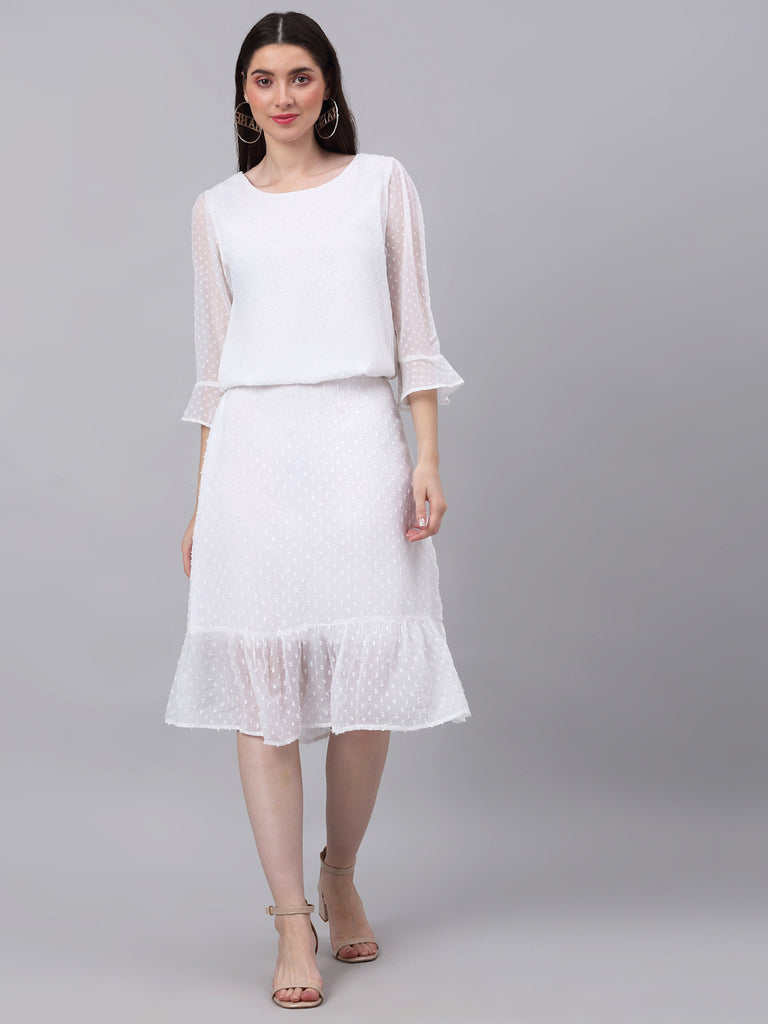 neudis-women-chiffon-white-self-design-knee-length-a-line-skirt
