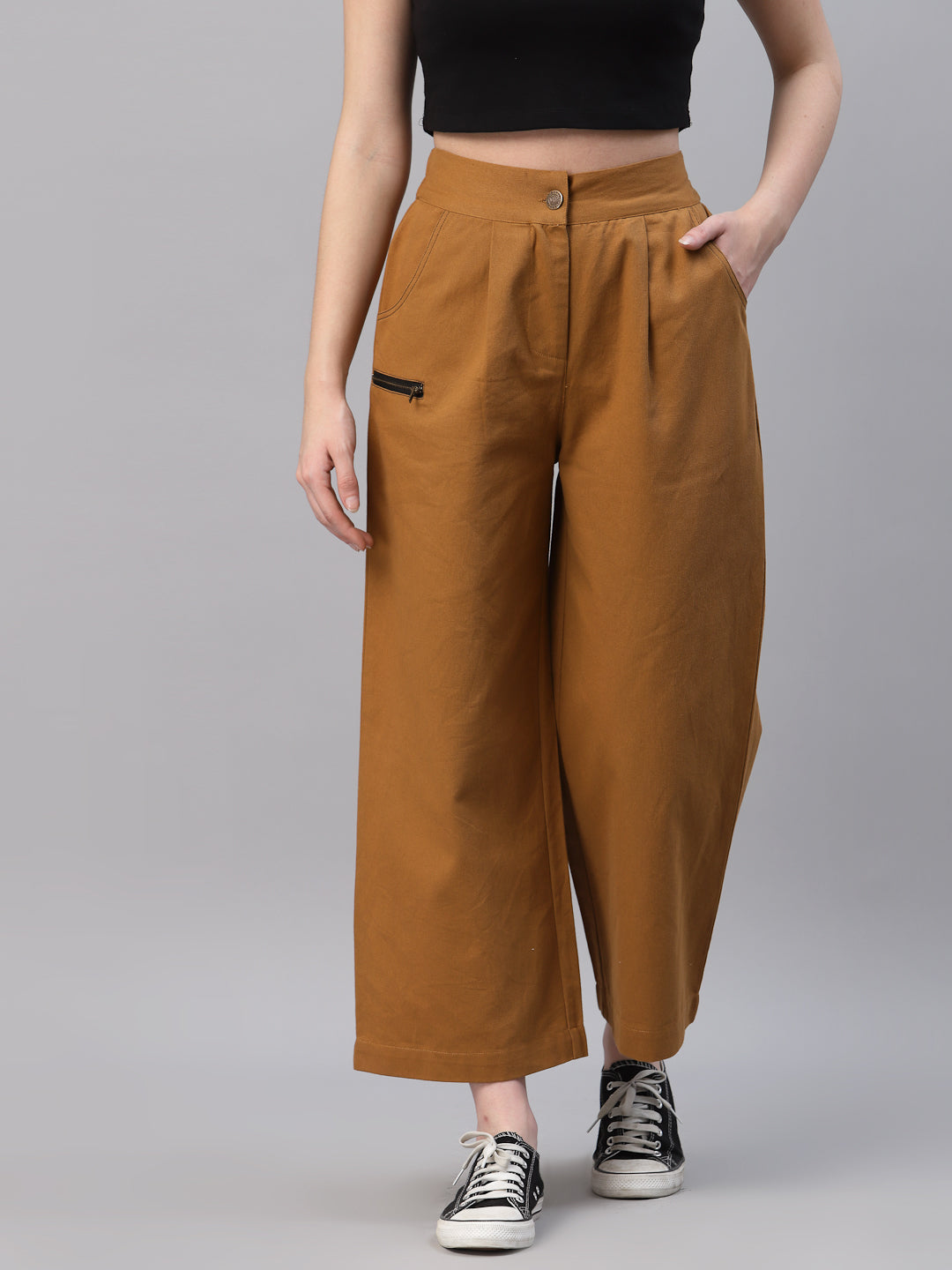 Mocha Brown Linen Half Sleeves Shirt For Women – LININ